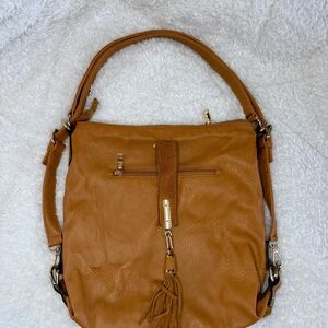 Nico Louise Leather Suede Hobo Cross Body Backpack Purse